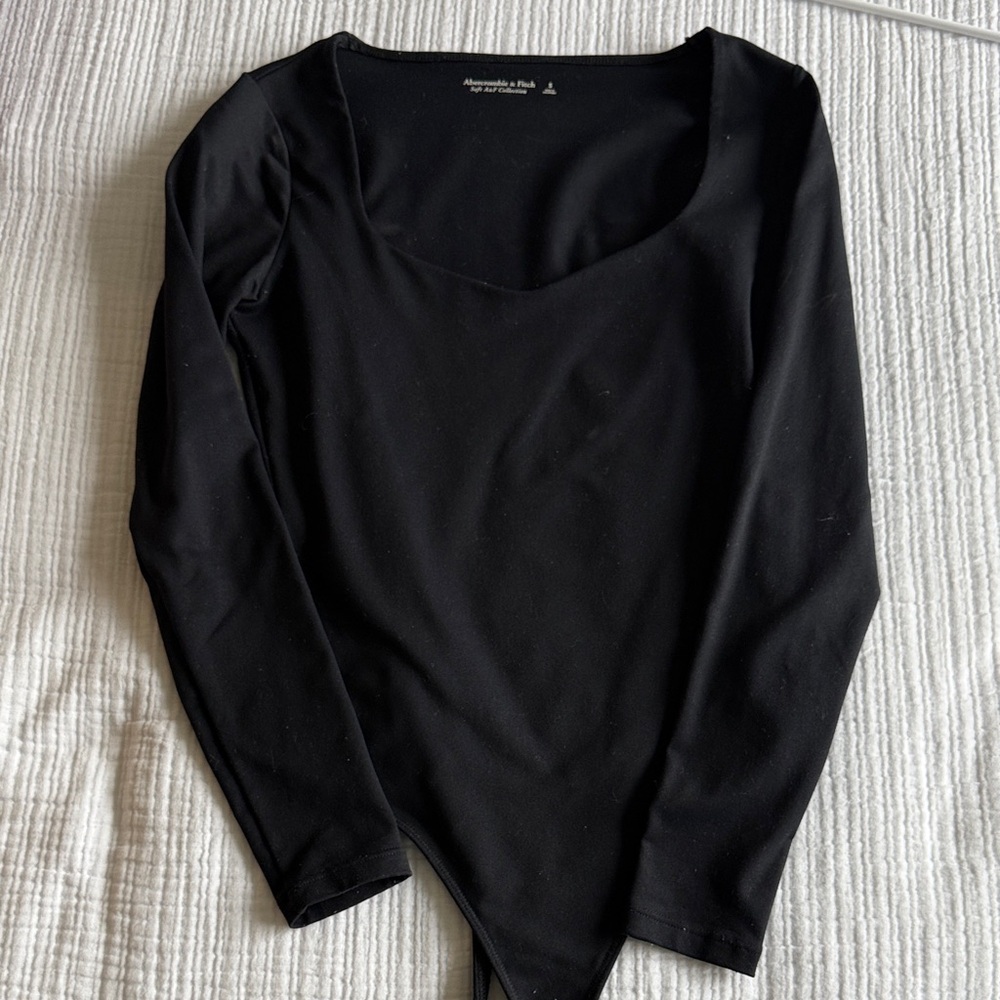 Abercrombie & Fitch Black Long Sleeve Bodysuit